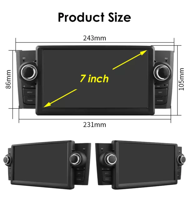 Für Fiat Grande/Punto/Linea 2007-2012 7"Autoradio DAB+GPS Navi Android11 CarPlay 2