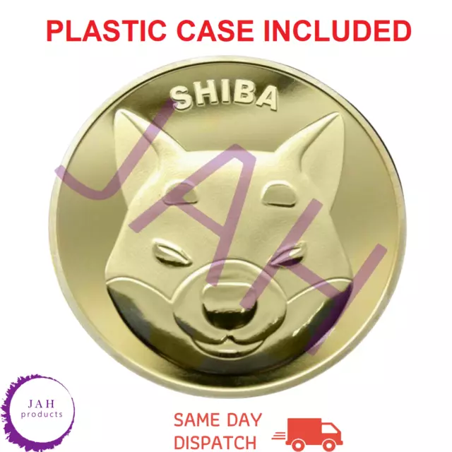 Shib Inu Nouveauté Crypto-Monaie de Collection Cadeau Plaqué Or Pièce Monnaie