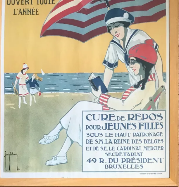 F. Delamare Affiche Litho La Panne 1920 Bord De Mer Belgique Original Poster 3