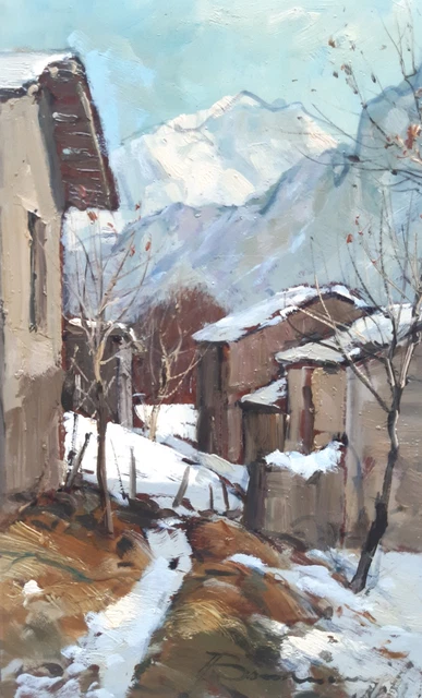 TUMOVO 3 Pannelli Quadro Su Tela Con Mucche Highland In Paesaggio Invernale – Stampe Giclée Per Soggiorno, 70x105cm