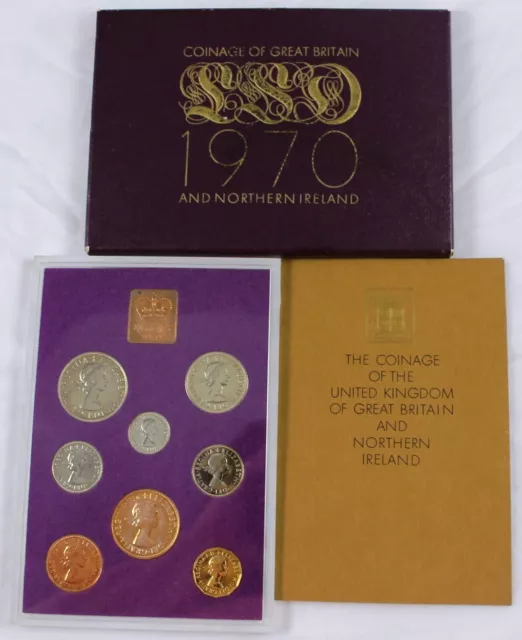 1970 GREAT BRITAIN  / NORTHERN IRELAND UK PROOF SET (8) w COA -LAST PRE-DECIMAL