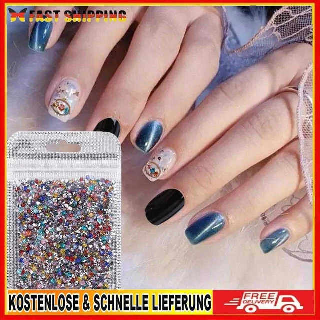 1000 Stück 3 mm Mixed Nail Art Strass wunderschöne DIY Maniküre Charms (Silber)