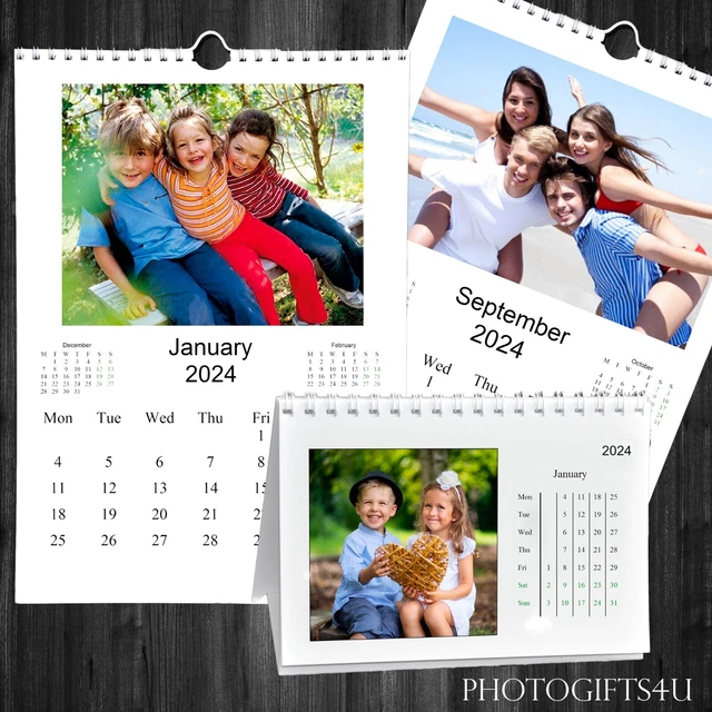 A4 WALL OR A6 Desk Calendar 2024 Custom Printed & Personalised with