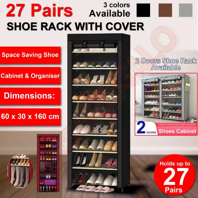 Shoe Rack Stackable Cabinet Storage Organiser Portable Wardrobe