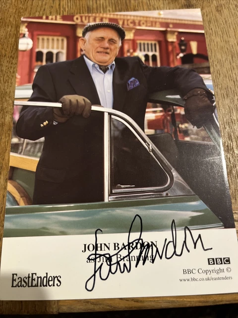 BBC EastEnders Jim Branning John Bardon Hand Signed Card Autograph