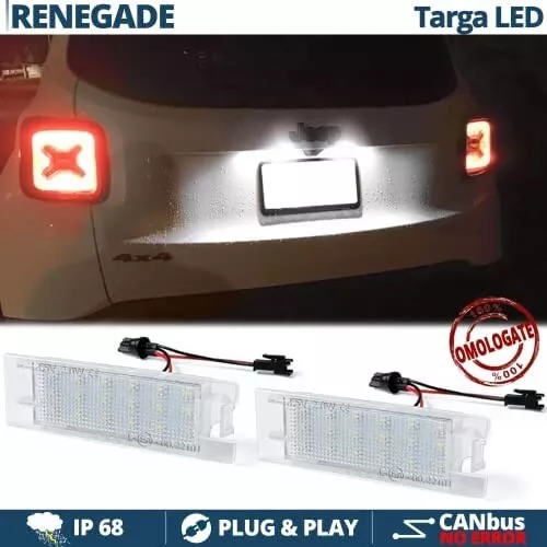 LED placchette targa per jeep renegade Arrière Canbus No D'Erreur 6000K