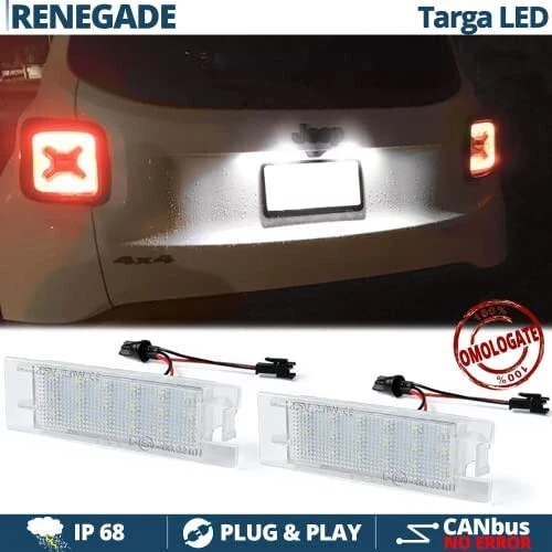 LED placchette targa per jeep renegade Arrière Canbus No D'Erreur 6000K