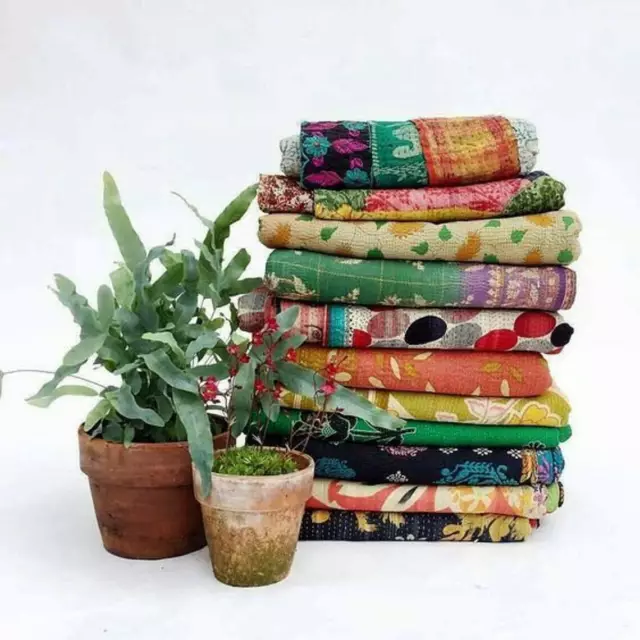 Colchas al por mayor, lote de 10 piezas, manta Kantha, colcha india de...