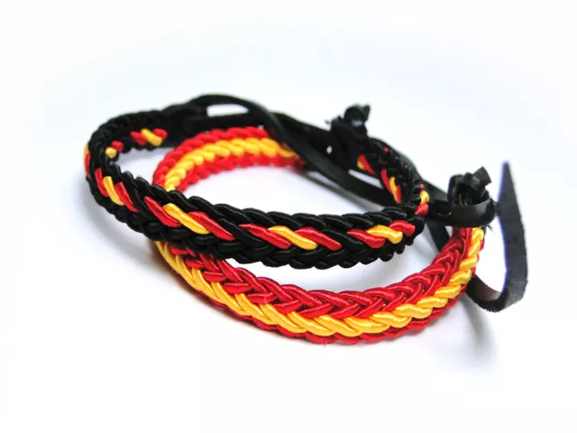 Pulsera De Cuero E Hilo Trenzada Colores Bandera España 2 Unidades 2 Colores 3