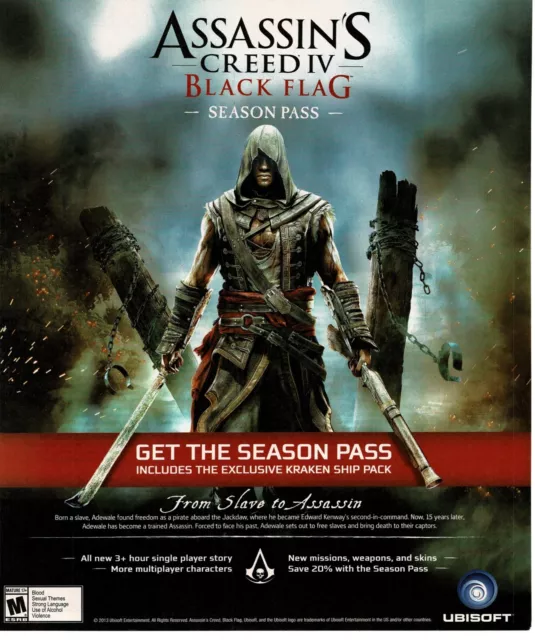 2013 Assassin's Creed IV Black Flag Video Game Vintage Print Ad