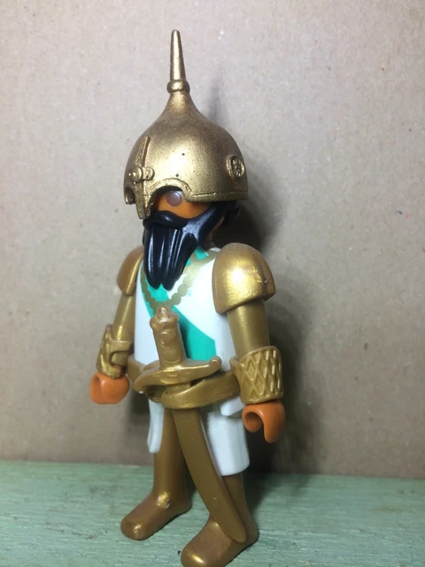 Playmobil motard 1997 Blanc/Gris/Orange Résine