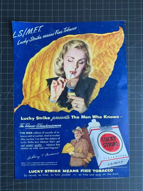 VINTAGE 1944 LUCKY Strike Cigarettes Print Ad $15.60 - PicClick