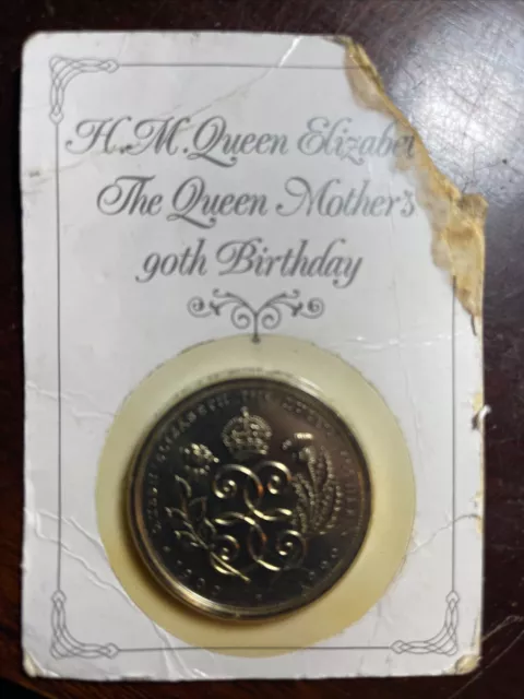 1900-1990  Queen Mother 90th Birthday £5 Five Pound Commemorative Coin,