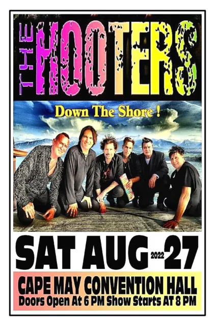 THE HOOTERS 2022 Concert Poster Cape May NJ Convention Hall POSTER Gig Poster