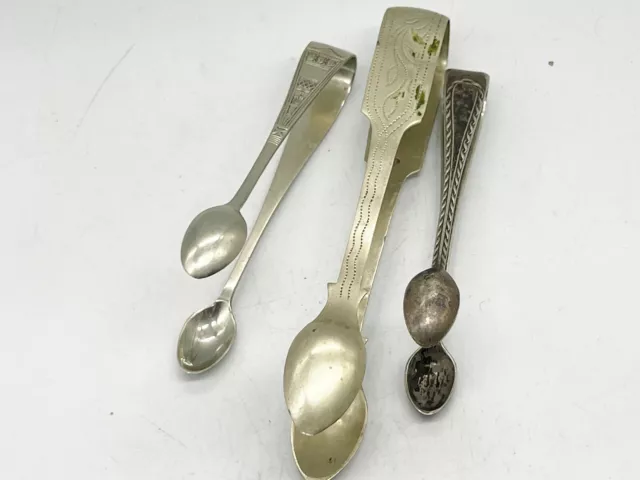 Vintage Job Lot Bundle Sugar Nips Tongs Silver Plate Plated