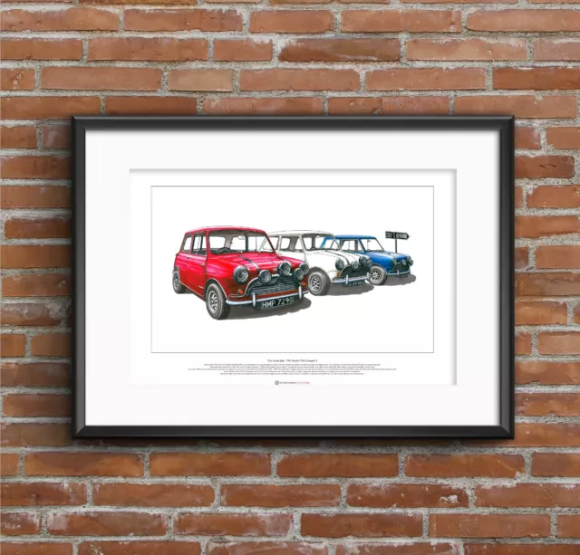 Der italienische Job - Austin Mini Cooper S Mk1 - KUNSTPOSTER A2 Größe 3