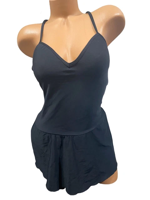 Vintage 90s Swimsuit Dress A.B. Lambdin Size 10 Black Dress Style One Piece T19