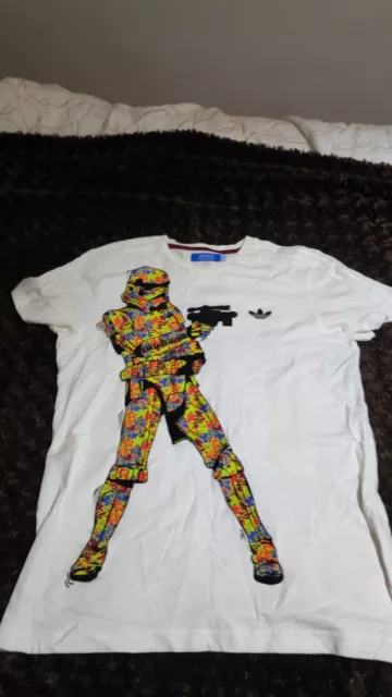 Adidas Original Star Wars T Shirt Graffiti Stormtrooper Trefoil Medium Vintage