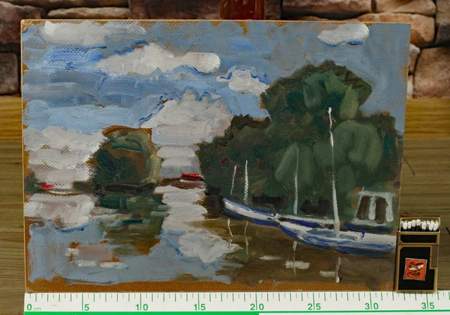 Atribución Ernst Pader 1915-1978 Pintura Al Óleo Puerto 1970er Años