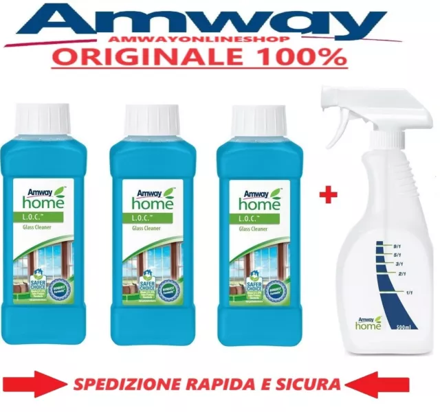 3 Amway L.O.C. LOC Detergente per i vetri  formato 500ml