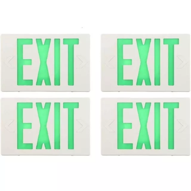 4 Pack Of LED Spectsun EXIT Sign Light, Hardwired, GREEN Color, Commericial