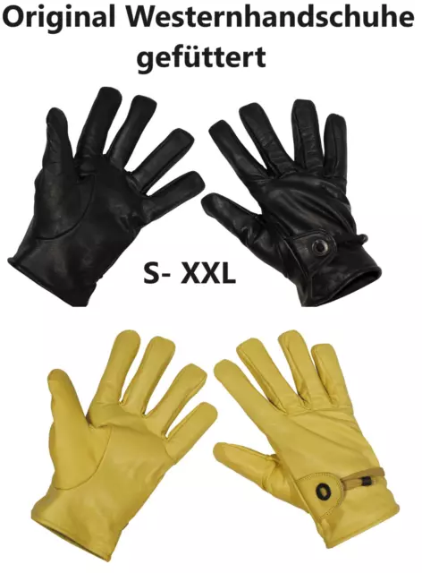 Western Fingerhandschuhe Biker Echtleder Handschuhe Lederhandschuhe [ S - 2XL ]