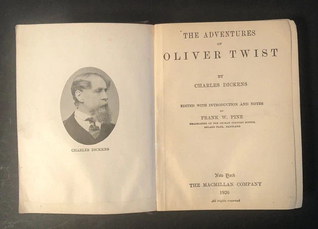 ADVENTURES OF OLIVER Twist Charles Dickens Macmillan 1918 1926