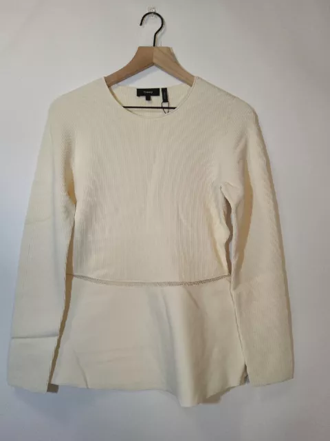 Theory Long Sleeve Peplum Top. Size L