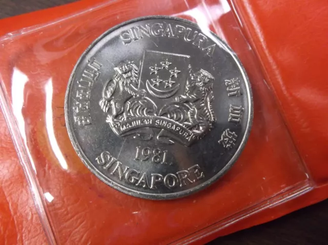 Singapura 1981 Ten Dollar Coin Year of the Rooster Uncirculated