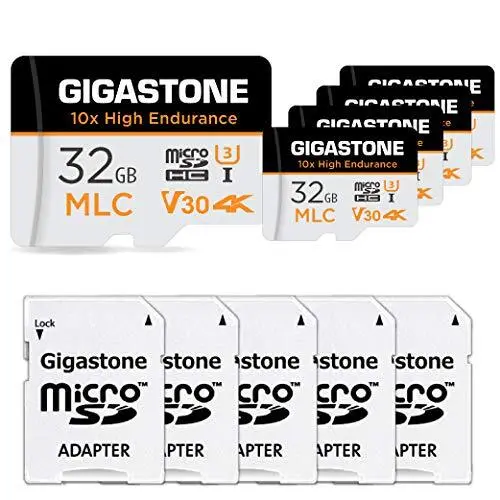 [MLC 10x High Endurance] Gigastone MLC Micro SD Karte 32GB 5er-Pack mit 5x SD
