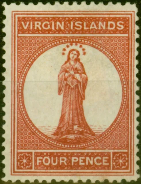 Virgos Islands 1887 4d Brown Red SG37 Fine mm - Variant 2