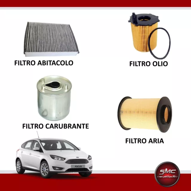 KIT TAGLIANDO FORD FOCUS III 1.6 TDCi 115CV 85KW DAL 07/2010 4 FILTRI