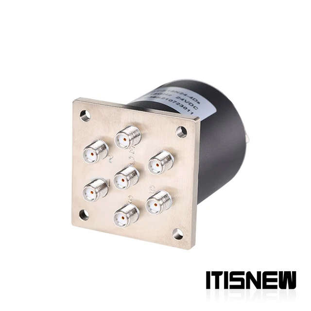 Microwave 12V/24V RF Coaxial Switch SP6T SMA Female Connector DC-18GHz 6 Throw