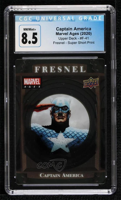 2020 Upper Deck Marvel Ages Fresnel SSP Captain America #F-41 CGC 8.5