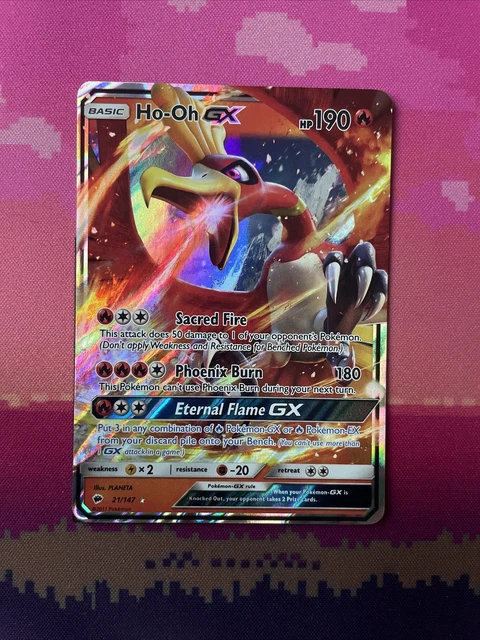 Pokemon Card Ho-Oh GX 21/147 Ultra Rare Crimson Invasion Near Mint