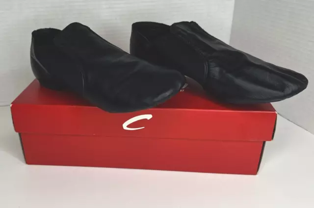 Capezio E Series Slip On Split Sole Black Jazz Dance Shoes Women’s Size 8M EUC