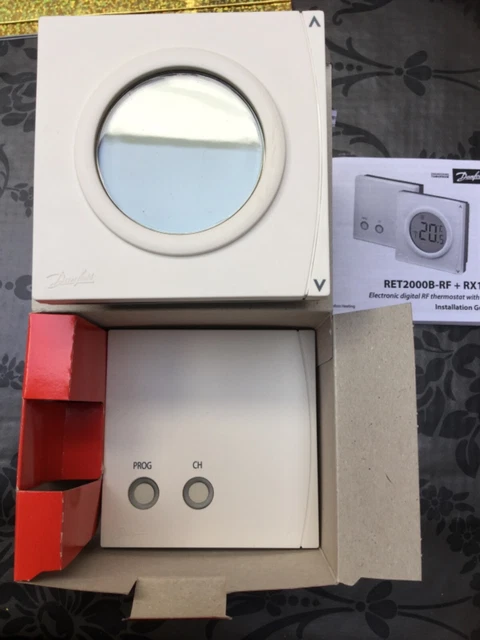 DANFOSS RET2001RF+RX1-S WIRELESS Electronic Digital Room Thermostat  087N6474 £45.00 - PicClick UK