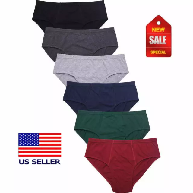 3 or 6 MEN'S BIKINI BRIEFS LOW RISE COTTON Solid COLORS UNDERWEAR S,M,L,XL