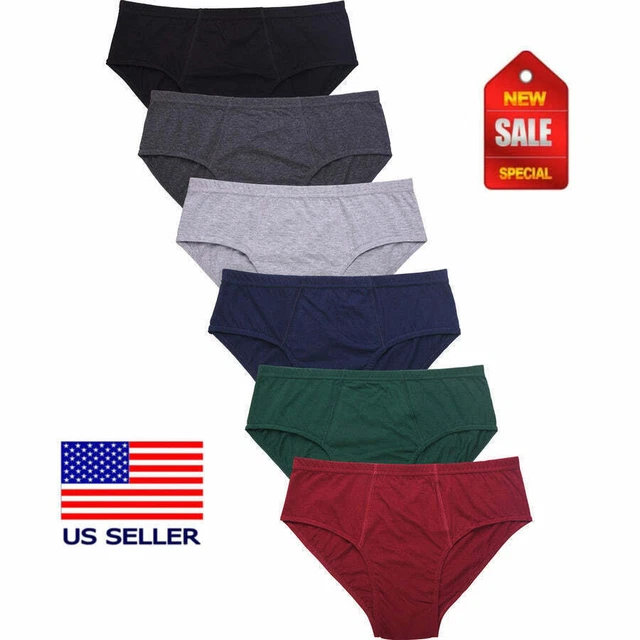 3 OR 6 MEN'S BIKINI BRIEFS LOW RISE COTTON Solid COLORS UNDERWEAR S,M,L