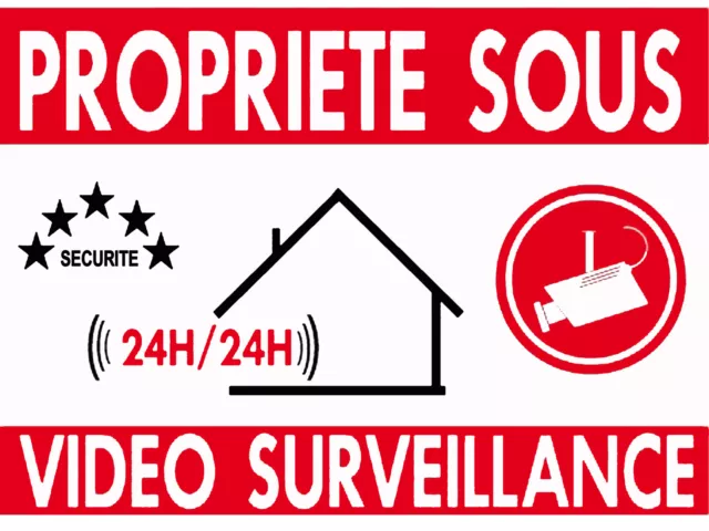 PLAQUE Alu Alarme Vidéo surveillance - 20x30 ou 15x20 - Existe en 3 épaisseurs