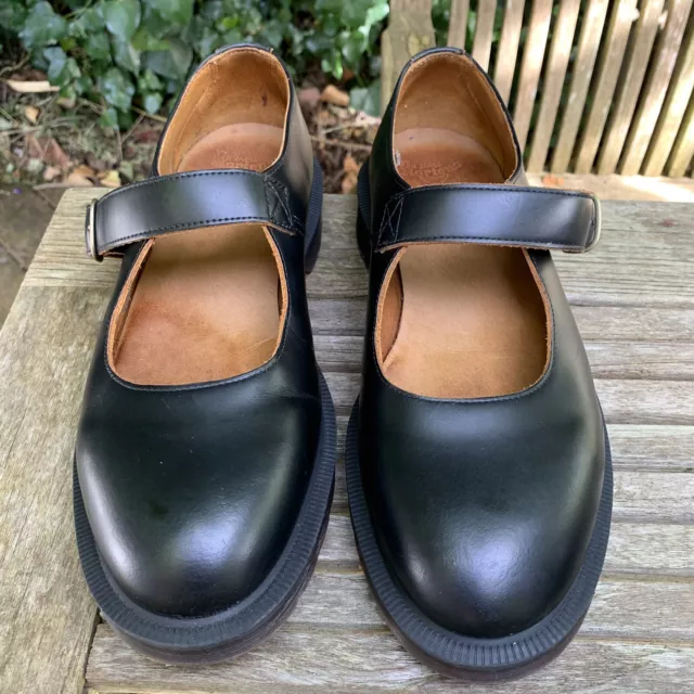 DR MARTENS INDICA Mary Jane Black Smooth Leather Buckle Shoes Size Uk 8 Eu 42 69.99 PicClick UK