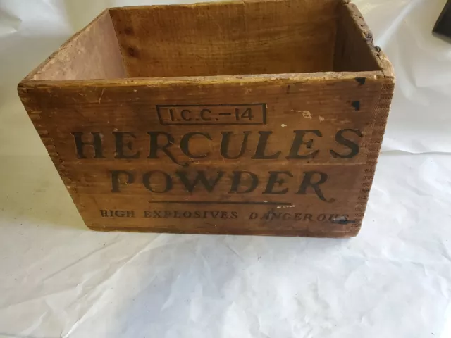 Vintage Hercules Powder Company High Explosives marked Tunnel Wood Dynamite Box