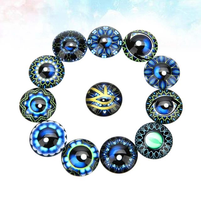 20 PCS Gems Glass Sticker Dragon Eye Cover Vintage Dolls Diamond Necklaces Dome