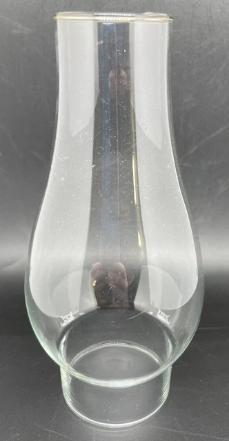 VINTAGE CLEAR GLASS OIL HURRICANE LAMP CHIMNEY GLOBE SHADE 7" High x 2.5" BASE