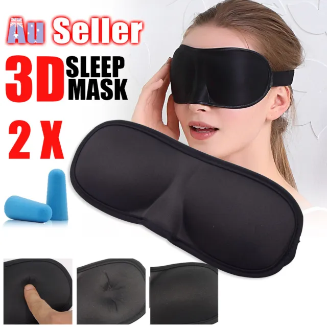 Travel Sleep Eye Mask Sleeping Blindfold 3D Memory Foam Padded Shade Cover Soft