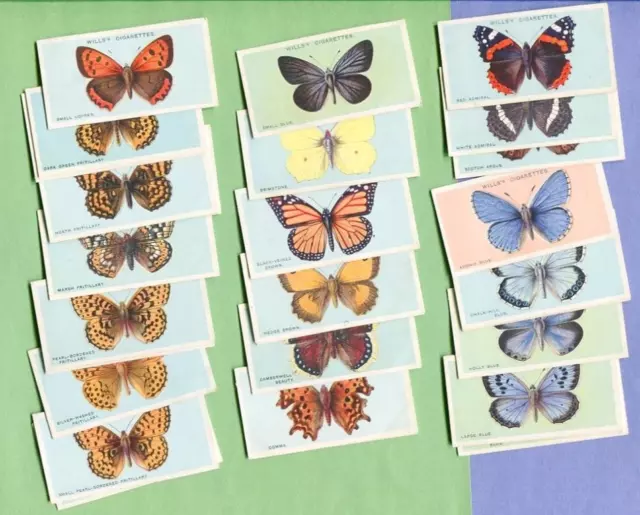 1927 W.d. & H.o. Wills Cigarettes British Butterflies 50 Different Card Set