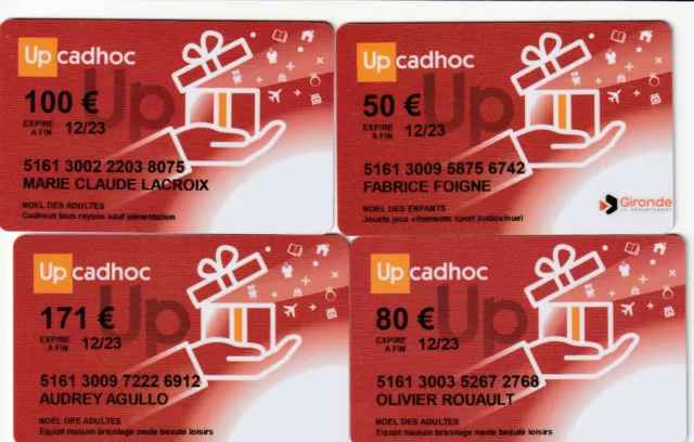 CARTE CADEAU  GIFT CARD - 4 Cartes CADHOC  (France)