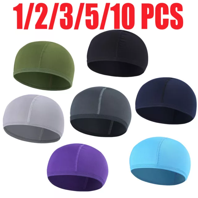 1-10 Pieces Skull Caps Helmet Liner Soft Cap Running Hat Lot for Cycling Fishing