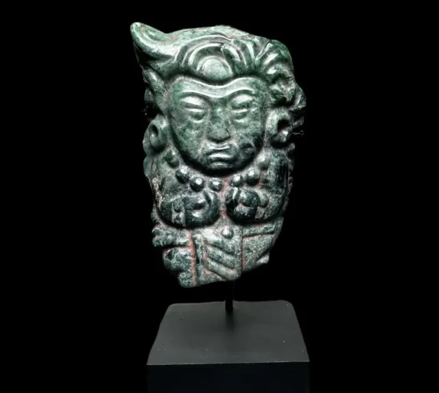 Pre-Columbian Mayan jade figure pectoral pendant