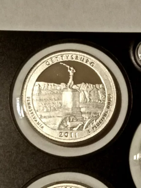 2011-S Silver Proof Atb Quarter - Gettysburg - Cameo - Combined Shipping